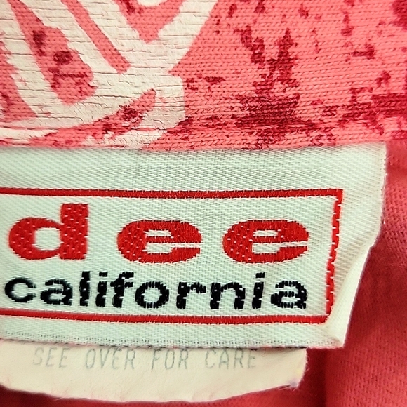 Dee California Blouse/Top Fish Seashells Starfish Button Front Collar Women's L - Picture 9 of 11